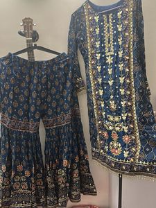 Elegant Blue Embroidered Sharara Set All New