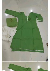 Green Embroidered Kurta Set