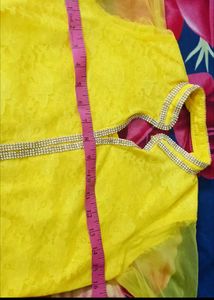 Yellow Net Gwan Curidar Duppata Sets