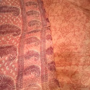 Red Printed Chiffon Saree