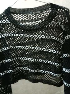 Mesh Knit  Crochet Crop Top