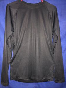 Men Solid Neck Polyester Black T-shirt