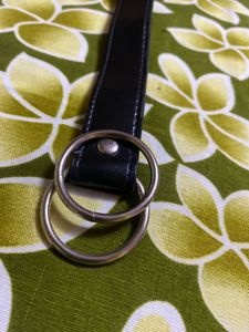 Black Leather Strap with Metal Rings