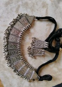 Beautiful Oxidised Nacklace With Earrings 🥰