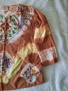 Vintage Embroidered Tie-Dye Top
