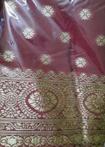 Elegant Maroon &amp; Gold Saree