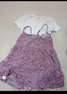 Cute Girls T-shirt, 3 sarees combo, spagetti