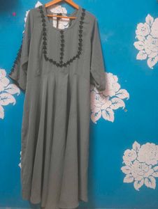 Elegant Grey Embroidered Kurta anarkali