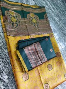 Elegant Yellow & Green Saree