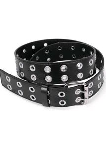 Leather Belt || Double Holed Black
