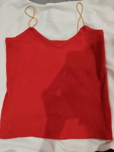 Red Crop Cute Top