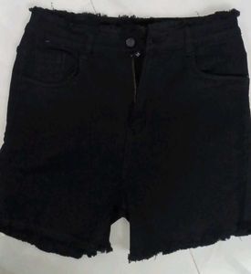 Black Denim Shorts