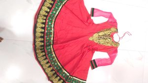 Girl's Red Anarkali Dress