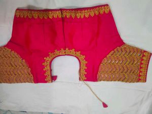 Pink &amp; Gold Embroidered Blouse