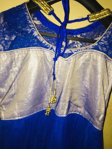 Blue Gown Suit Dupatta