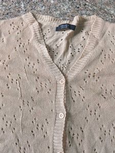 Beige Knit Cardigan