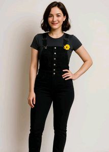 Trendy Black Denim Overall Jumpsuit!!!🫶