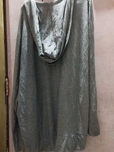 Gray Hooded Cardigan