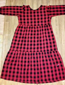 Red &amp; Black Plaid Maxi Dress