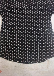 Black Beautiful Top With White Print