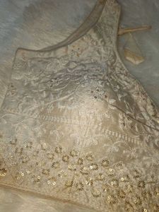 Sleeveless Chikan work blouse