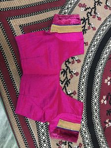 Blue Saree With Complementary Stitched Blouse