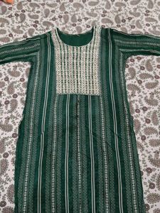 Emerald Green Embroidered Kurti