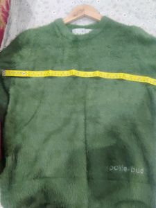 Green Fuzzy Knit Sweater
