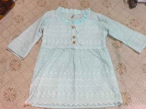 Cute Blue Embroidered kurti