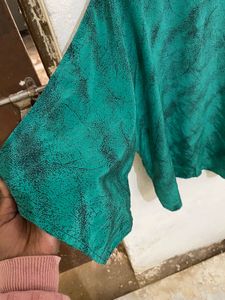 Oversizee Green Printed Top