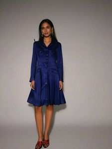 Korean Stylish Blue Shirt Dress
