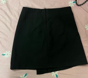 Black Button Mini Skirt