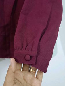 Burgundy Long Sleeve Top