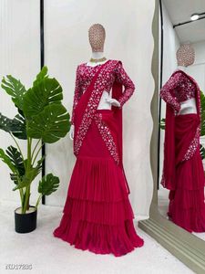 Red Ready To Wear Saree