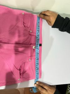 H&amp;M Pink Wide Leg Denim Jeans