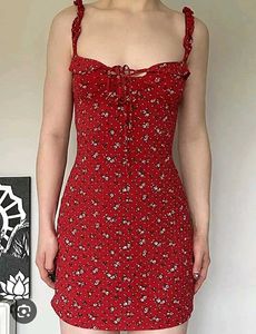 Red Floral Mini Dress