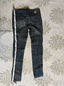 Used Denim Jeans (Greyish Black - Charcoal Colour)