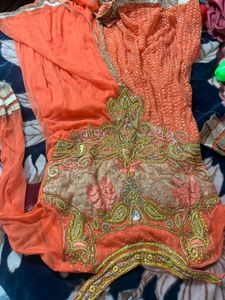 Peach Embroidered Salwar Kameez