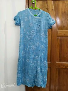 Blue Floral Print Dress