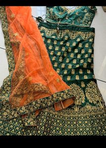 Green Embroidered Lehenga Choli