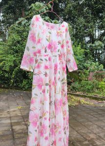 Floral Anarkali Top With Dupatta