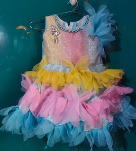Multi Colours Girls Frock
