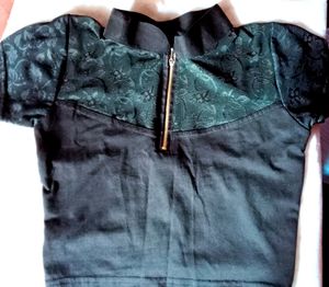 STREACHABLE SHORT SLEEVES BLACK 🖤 BLOUSE FOR WOME