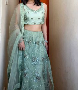 Elegant Mint Green Lehenga Choli