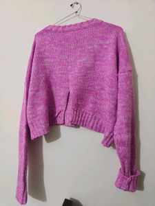 Pink Knit Crop Sweater