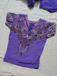 ❗ CLEARANCE ❗Purple Embroidered Mermaid Lehenga