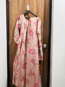 Elegant Floral Print Dress with Duppata