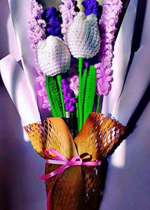 Crochet  Tulips And Lavender Flower Bouquet 💐