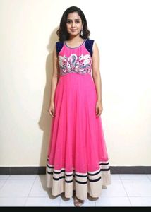 Pink Embroidered Anarkali Suit