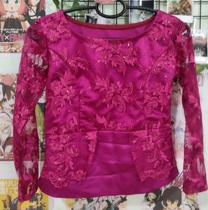 Elegant Pink Lace Blouse